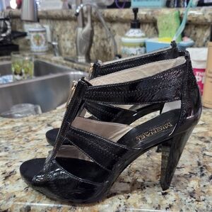 Michael Kors Glossy Black Strappy Heels